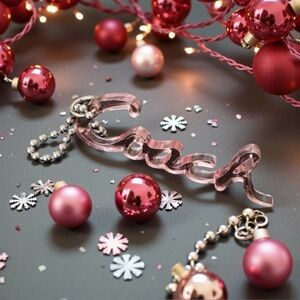 Coach Pink Script Keychain -‎ Bag Charm Authentic Coach ACCESSORY!